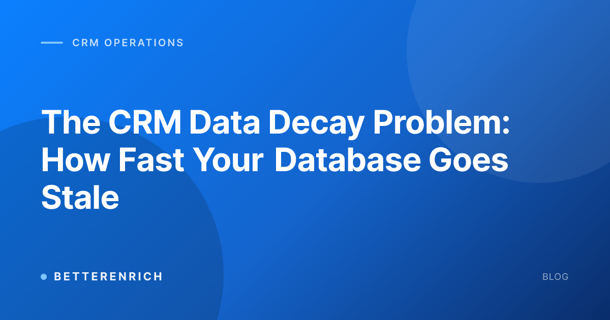 The CRM Data Decay Problem: How Fast Your Database Goes Stale