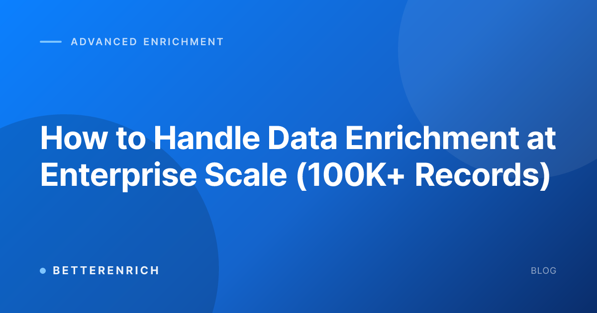 How to Handle Data Enrichment at Enterprise Scale (100K+ Records)