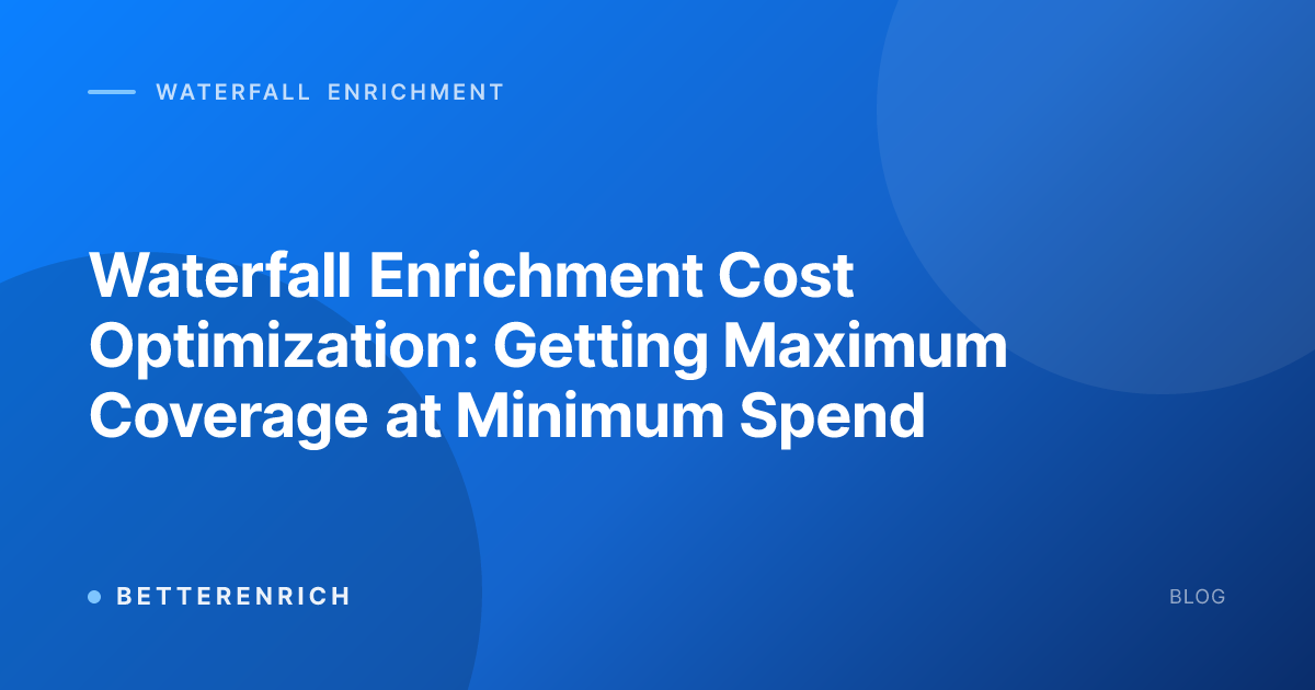 Waterfall Enrichment Cost Optimization: Getting Maximum Coverage at Minimum Spend