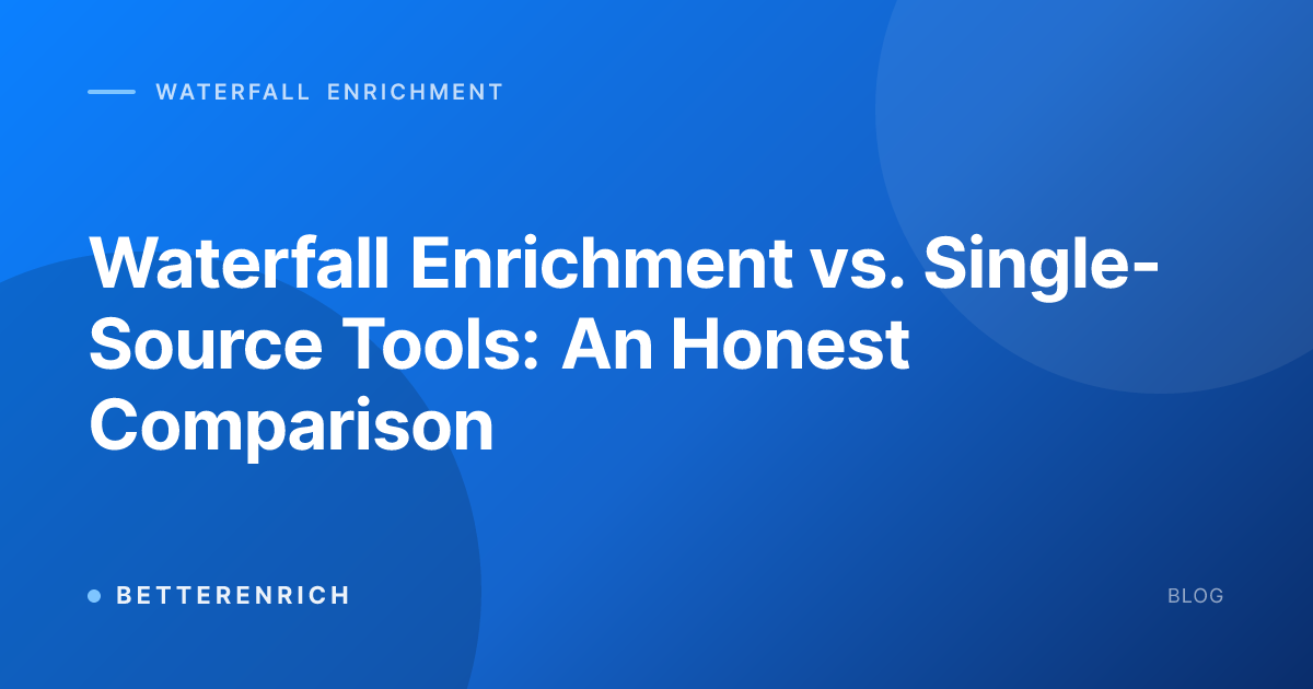 Waterfall Enrichment vs. Single-Source Tools: An Honest Comparison